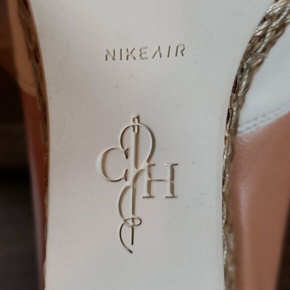 COLE HAAN Ava Open Toe Espadrille Wedges Size 8B Nike Air Technology Sole in Box - Picture 6 of 9